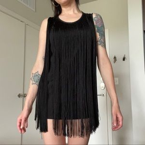 Fringe Little Black Dress